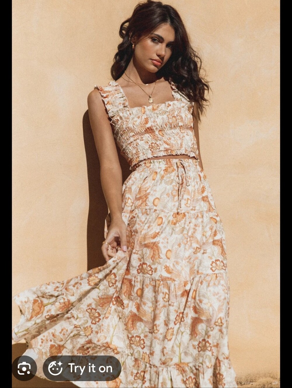 Petal & Pup Leo Two Piece Maxi Skirt & Crop Top Set Floral NWT Size XL